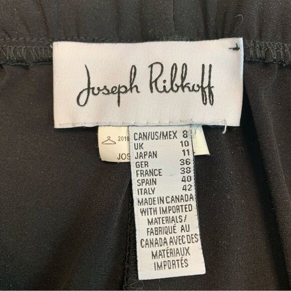 JOSEPH Ribkoff Black gold grommet stretchy spandex drawstring pants Sz 8 - Picture 4 of 9